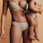 Close up photo of a woman's postpartum body