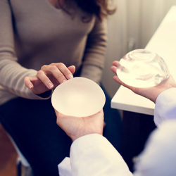 Woman planning to have a breast implant